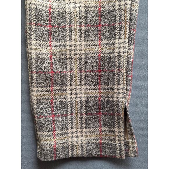 Hope Harlow Women XL (36x28) Trouser Pants Ankle Golden Shimmer Red Stretch Soft - Picture 2 of 9